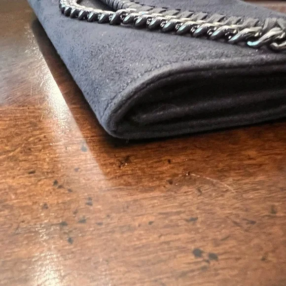 Stella McCartney Falabella Continental Wallet Clutch Navy Chain Trim Vegan - Picture 5 of 12